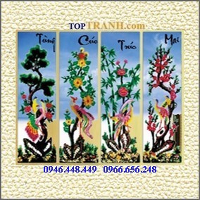 Tranh gắn đá tứ quý